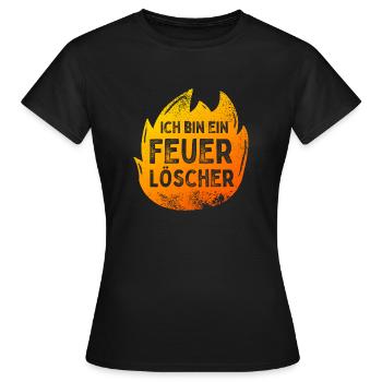 Motif des pompiers: "Je suis un extincteur" - T-shirt Femme - noir - Devant - AI Model Female 172 dark (172cm)