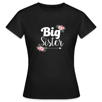 Grande soeur grande soeur fleurs - T-shirt Femme - noir - Devant - AI Model Female 172 dark (172cm)
