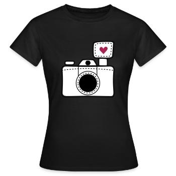 Amour de la caméra - T-shirt Femme - noir - Devant - AI Model Female 172 dark (172cm)