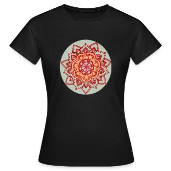 FARBE MANDALA - Frauen T-Shirt - Schwarz - Vorne - AI Model Female 172 dark (172cm)