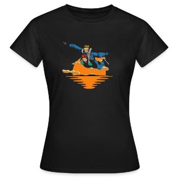 Saut en tandem Parachutiste - T-shirt Femme - noir - Devant - AI Model Female 172 dark (172cm)