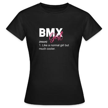 BMX Fille Définition T-Shirt cadeau - T-shirt Femme - noir - Devant - AI Model Female 172 dark (172cm)