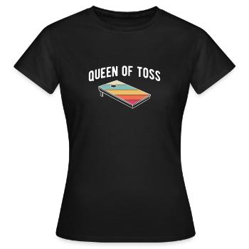 Queen Of Toss Vintage Retro Cornhole Shirt - Women's T-Shirt - black - Front - AI Model Female 172 dark (172cm)