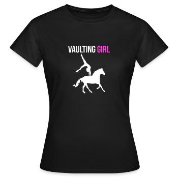 Vaulting Girl Shirt Geschenk Voltagieren - Frauen T-Shirt - Schwarz - Vorne - AI Model Female 172 dark (172cm)