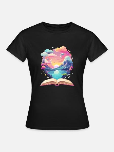Mondes de livres enchanteurs - T-shirt Femme - noir