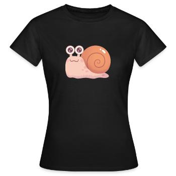 Escargot mignon avec coquille orange - T-shirt Femme - noir - Devant - AI Model Female 172 dark (172cm)