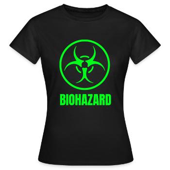 Biohazard Nerd Lehrer Gamer Geschenk T-Shirt - Frauen T-Shirt - Schwarz - Vorne - AI Model Female 172 dark (172cm)