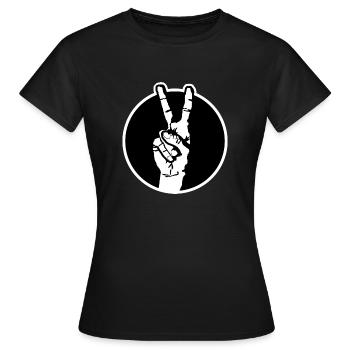 Signes de la main de la paix - T-shirt Femme - noir - Devant - AI Model Female 172 dark (172cm)