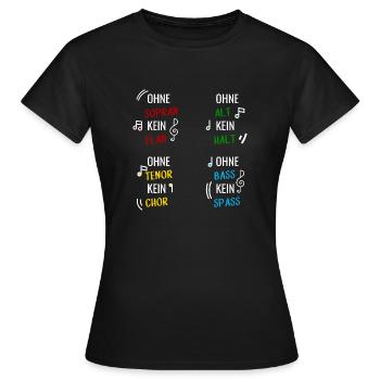 Ohne Sopran kein Elan, ohne tenor - lustiger Chor - Frauen T-Shirt - Schwarz - Vorne - AI Model Female 172 dark (172cm)