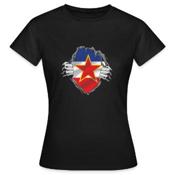 Idée cadeau nostalgie des Balkans Yougoslavie - T-shirt Femme - noir - Devant - AI Model Female 172 dark (172cm)