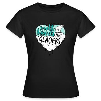 faire fondre les cœurs pas les glaciers - T-shirt Femme - noir - Devant - AI Model Female 172 dark (172cm)