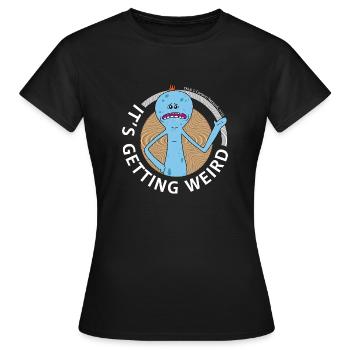 Rick et Morty Mr Meeseeks It's Getting Weird Mug - T-shirt Femme - noir - Devant - AI Model Female 172 dark (172cm)