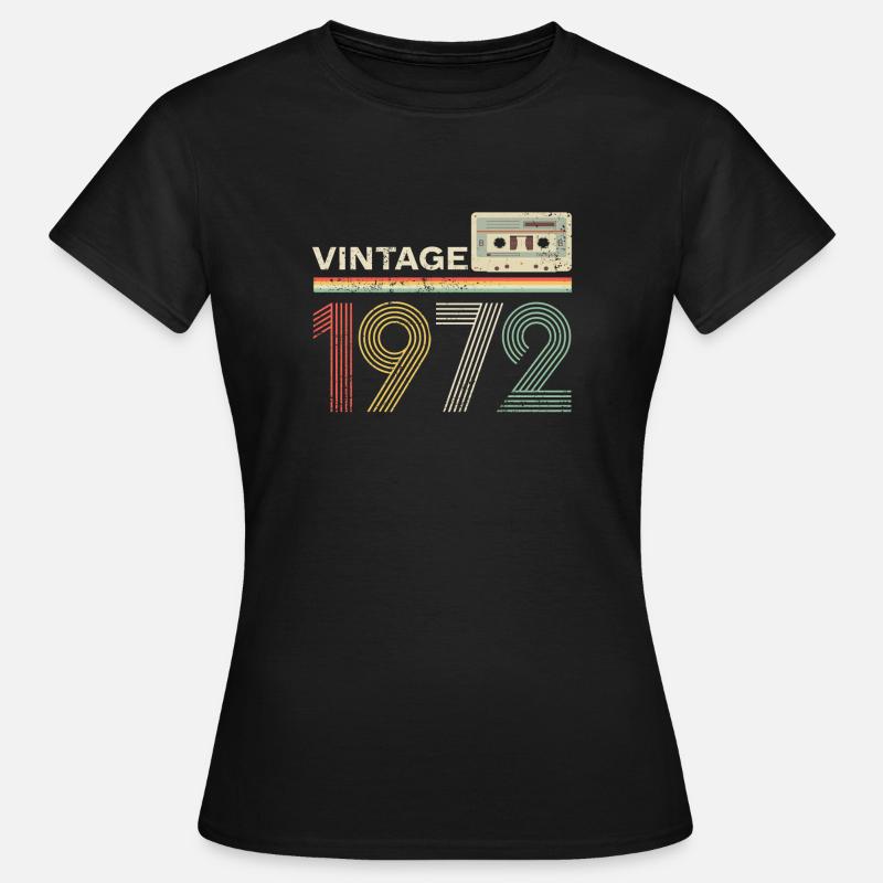 Cassetta vintage 1972 - Maglietta da donna - nero