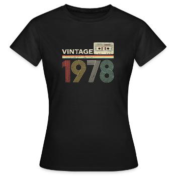 Cassette vintage 1978 - T-shirt Femme - noir - Devant - AI Model Female 172 dark (172cm)