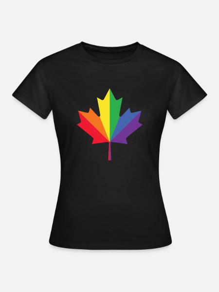 Canada maple leaf LGBT - Frauen T-Shirt - Schwarz