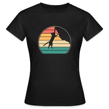 Boulder Katze Felskletterer Klettern Bergsteigen - Frauen T-Shirt - Schwarz - Vorne - AI Model Female 172 dark (172cm)