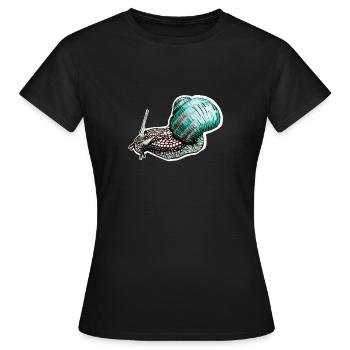 Escargot avec coquille d’escargot - T-shirt Femme - noir - Devant - AI Model Female 172 dark (172cm)