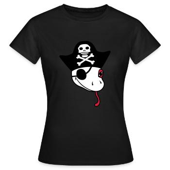 head gecko pirate sailor capitaen seaman seeba - Women's T-Shirt - black - Front - AI Model Female 172 dark (172cm)