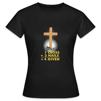 Witziges Religion Jesus Vergebung Christ Geschenk - Frauen T-Shirt - Schwarz - Vorne - AI Model Female 172 dark (172cm)