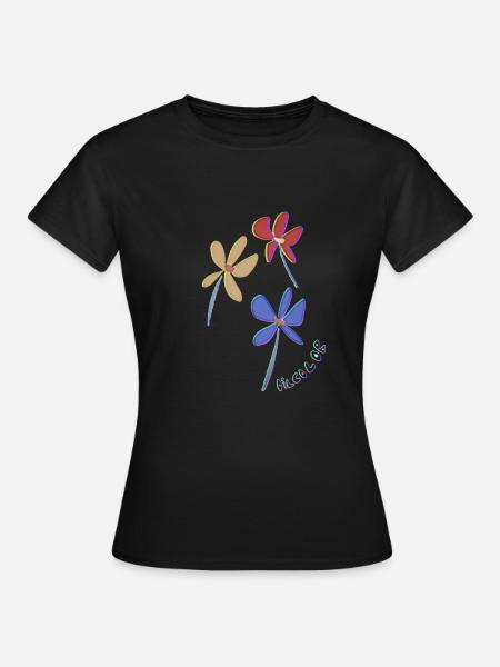 flowers - Frauen T-Shirt - Schwarz