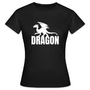 Dragon Typography - Women's T-Shirt - black - Front - AI Model Female 172 dark (172cm)