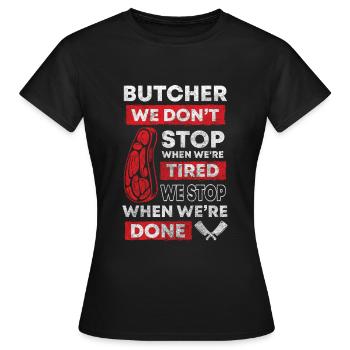 Schlachter Metzgerei Schwein - Frauen T-Shirt - Schwarz - Vorne - AI Model Female 172 dark (172cm)