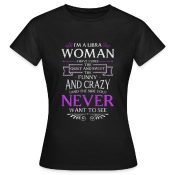 Libra constellation September constellation constellation - Women's T-Shirt - black - Front - AI Model Female 172 dark (172cm)