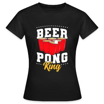 Beerpong Party Drinking Game Drunken - Women's T-Shirt - black - Front - AI Model Female 172 dark (172cm)
