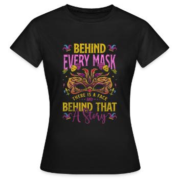 Maske Parade Unbekannt Maskerade - Frauen T-Shirt - Schwarz - Vorne - AI Model Female 172 dark (172cm)