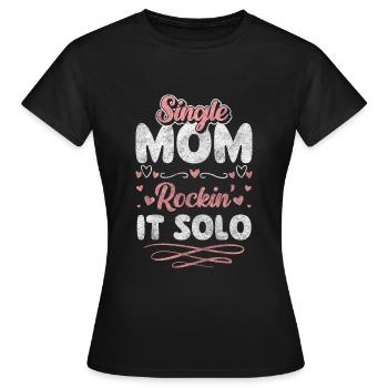 Fête des pères en solo - T-shirt Femme - noir - Devant - AI Model Female 172 dark (172cm)