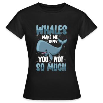 Wale Fisch Meeresbewohner - Frauen T-Shirt - Schwarz - Vorne - AI Model Female 172 dark (172cm)