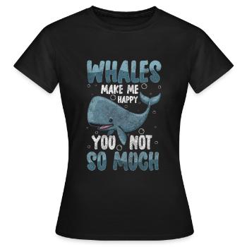 Whales Ocean Travel Diver - Women's T-Shirt - black - Front - AI Model Female 172 dark (172cm)