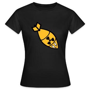gesicht atombombe radioaktiv bombardieren fliegerb - Frauen T-Shirt - Schwarz - Vorne - AI Model Female 172 dark (172cm)