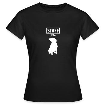 Staff only. - Women's T-Shirt - black - Front - AI Model Female 172 dark (172cm)