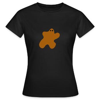 Brauner Fleck mit Augen - Frauen T-Shirt - Schwarz - Vorne - AI Model Female 172 dark (172cm)
