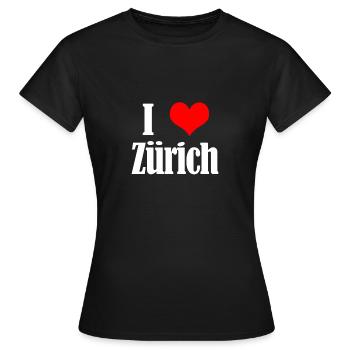 i love zurich - Women's T-Shirt - black - Front - AI Model Female 172 dark (172cm)