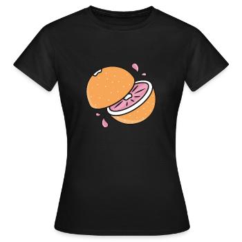 Orange - Frauen T-Shirt - Schwarz - Vorne - AI Model Female 172 dark (172cm)