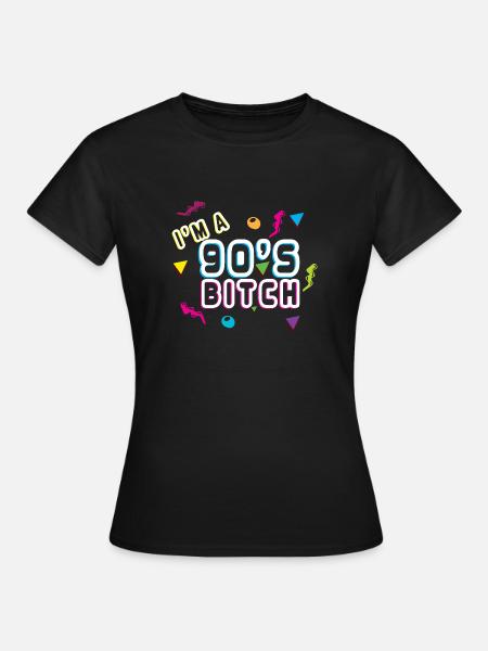 90s neunziger 1990er Kid Spielzeug Geschenk Idee - Frauen T-Shirt - Schwarz
