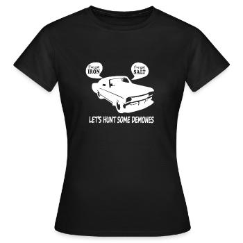 Let's hunt down a few demons - Women's T-Shirt - black - Front - AI Model Female 172 dark (172cm)