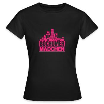 Bochumer Mädchen Pink Bochum Geschenk - Frauen T-Shirt - Schwarz - Vorne - AI Model Female 172 dark (172cm)