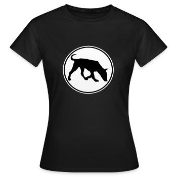Hund Hunde Mantrailer Agility Spürhund - Frauen T-Shirt - Schwarz - Vorne - AI Model Female 172 dark (172cm)