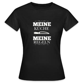 Ma cuisine Mes règles - T-shirt Femme - noir - Devant - AI Model Female 172 dark (172cm)