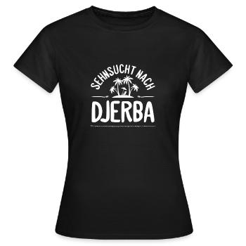 Sehnsucht nach Djerba Insel Liebe Geschenk - Frauen T-Shirt - Schwarz - Vorne - AI Model Female 172 dark (172cm)