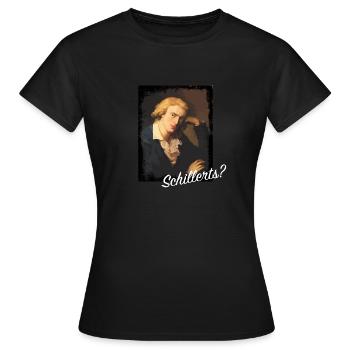 Friedrich Schiller - Frauen T-Shirt - Schwarz - Vorne - AI Model Female 172 dark (172cm)