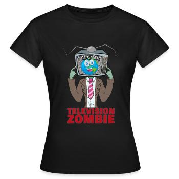 Television Zombie TV Zombie - Frauen T-Shirt - Schwarz - Vorne - AI Model Female 172 dark (172cm)
