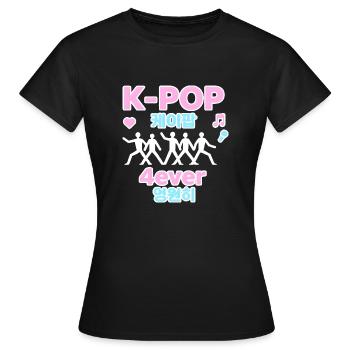 K-Pop 4ever Kpop Corée - T-shirt Femme - noir - Devant - AI Model Female 172 dark (172cm)