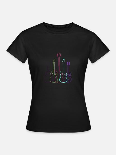 Gitarren - Dame-T-shirt - sort