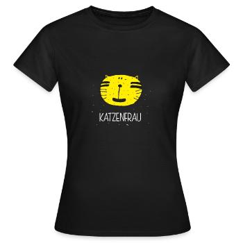 Katzenfrau. Katze. Verrückt. - Frauen T-Shirt - Schwarz - Vorne - AI Model Female 172 dark (172cm)