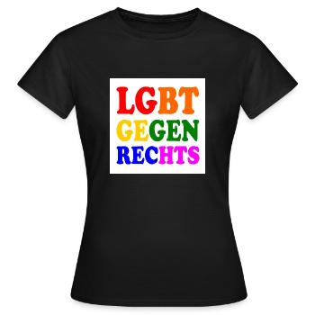 Les LGBT contre la droite - T-shirt Femme - noir - Devant - AI Model Female 172 dark (172cm)
