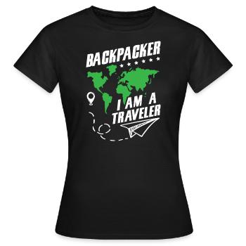 Je suis un voyageur - T-shirt Femme - noir - Devant - AI Model Female 172 dark (172cm)